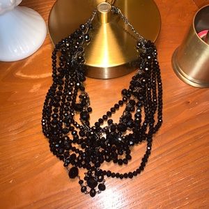 Formal Black Layered Necklace